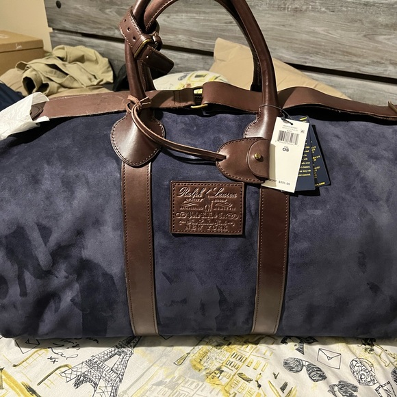 Polo Ralph Lauren suede leather duffle weekender - Picture 2 of 6